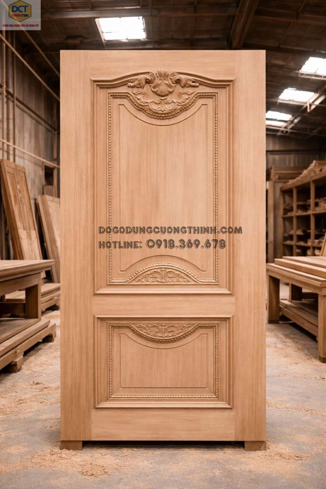 Bộ cửa phòng tân cổ điển gỗ gõ đỏ CP57